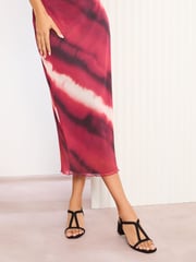 Friends Like These Black Standard Fit Low Block Heels T-Bar Strap Faux Leather Sandals - Image 3 of 5