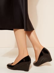 Friends Like These Black Standard Fit Mid Wedge Round Toe Court Shoes - Image 4 of 5