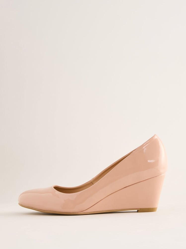 Friends Like These Nude Standard Fit Mid Wedge Round Toe Court Shoes - Image 5 of 5