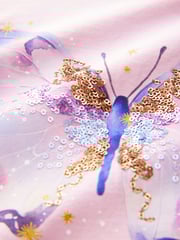 Purple/Aqua Sequin Butterfly Ruche Hem Side T-Shirts 3 Pack (3-16yrs) - Image 7 of 7