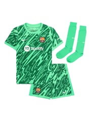Nike Green Barcelona Home Goalkeeper Stadium Kit 2024-25 Little Kids - Image 1 of 5