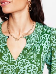 Boden Green Smock Tiered Jersey Midi Dress - Image 2 of 5