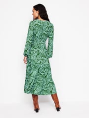 Boden Green Smock Tiered Jersey Midi Dress - Image 3 of 5