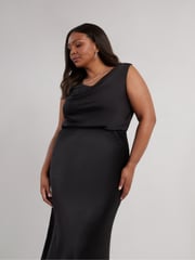 Live Unlimited Black Curve Satin Skirt - Image 2 of 4