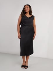 Live Unlimited Black Curve Satin Skirt - Image 3 of 4