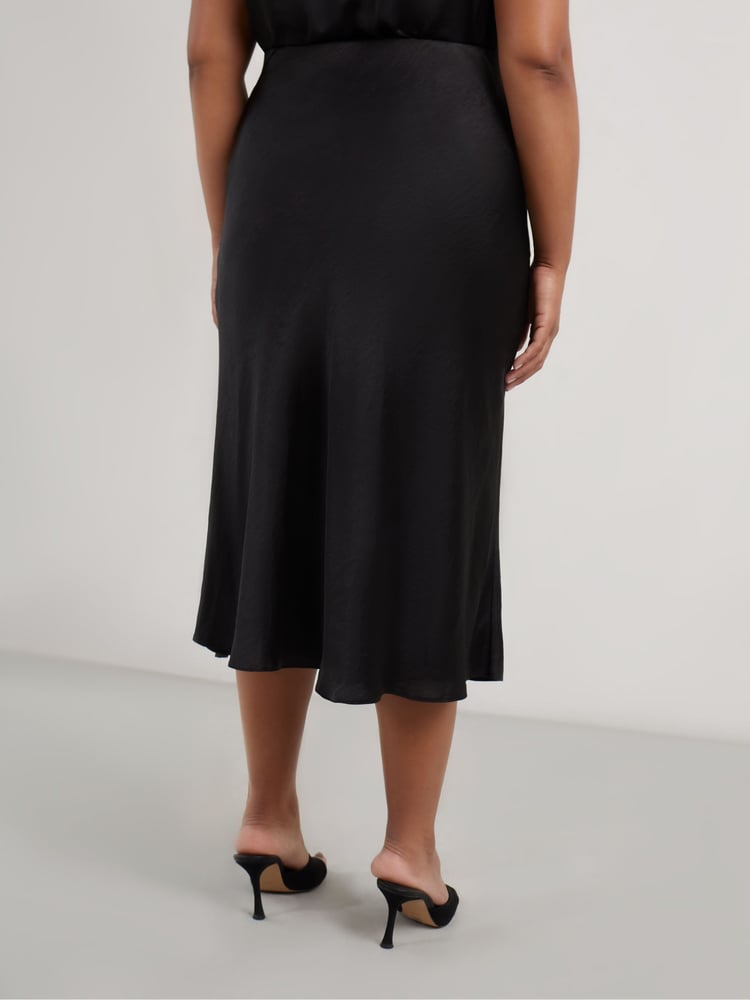 Live Unlimited Black Curve Satin Skirt - Image 4 of 4