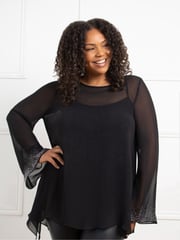 Live Unlimited Black Curve Asymmetric Hotfix Top - Image 3 of 4