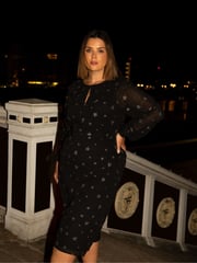 Live Unlimited Black Star Embroidered Dress - Image 1 of 8