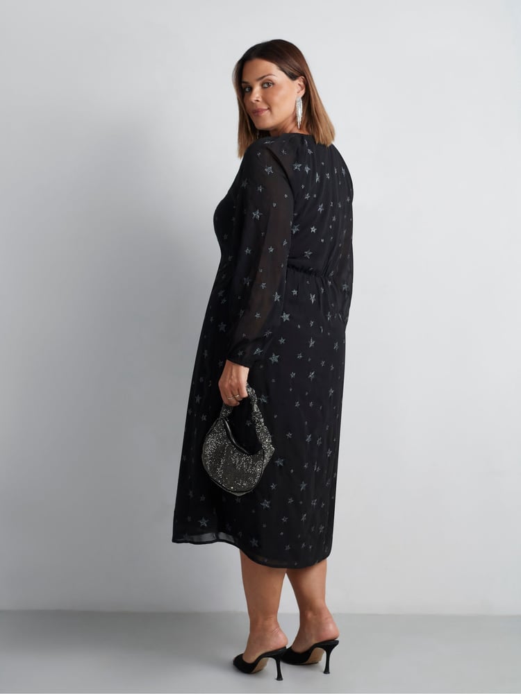 Live Unlimited Black Star Embroidered Dress - Image 8 of 8