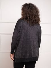 Live Unlimited Black Metallic V-Neck Jumper - Image 2 of 4