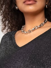 Live Unlimited Black Metallic V-Neck Jumper - Image 4 of 4
