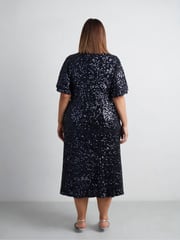 Live Unlimited Blue Navy Sequin Midaxi Skirt - Image 2 of 4