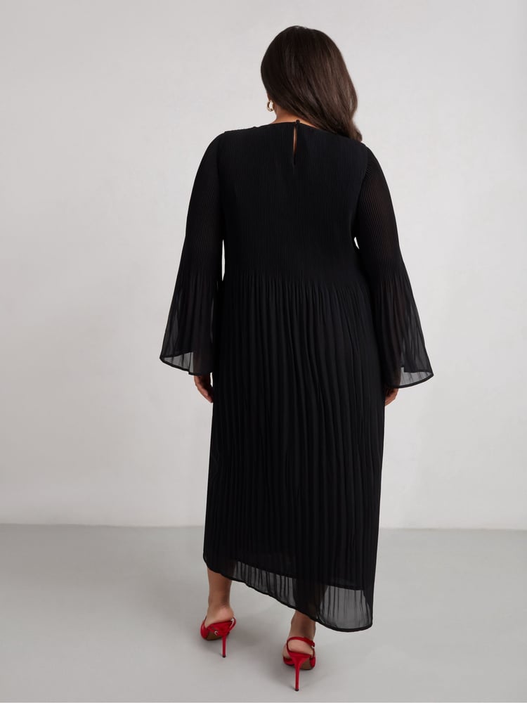 Live Unlimited Black Pleated Dress - Image 9 of 9