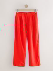 Red Ripple Textured Wide Leg Trousers - Image 6 of 8