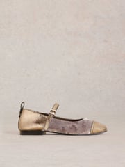 White Stuff Grey Loral Velvet Mary Jane Shoes - Image 2 of 5