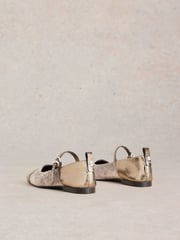 White Stuff Grey Loral Velvet Mary Jane Shoes - Image 4 of 5