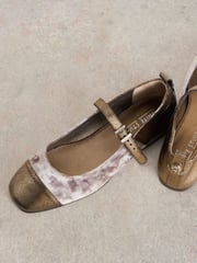 White Stuff Grey Loral Velvet Mary Jane Shoes - Image 5 of 5