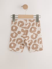 Charcoal Grey/ Tan Brown/ Animal Print Cycling Shorts 3 Pack (3mths-7yrs) - Image 4 of 7