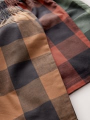 Green/Orange Woven Check Short Pyjamas 3 Pack (3-16yrs) - Image 11 of 11