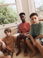 Green/Orange Woven Check Short Pyjamas 3 Pack (3-16yrs) - Image 3 of 11