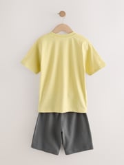 Black/ Grey/ Yellow 100% Cotton Short Pyjamas 3 Pack (6-16yrs) - Image 11 of 15