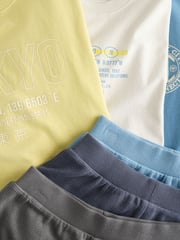 Black/ Grey/ Yellow 100% Cotton Short Pyjamas 3 Pack (6-16yrs) - Image 13 of 15