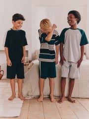Black/Green Short Pyjamas 3 Pack (3-16yrs) - Image 1 of 7