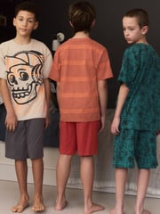 Orange/ Blue/ Neutral Skate Short Pyjamas 3 Pack (3-16yrs) - Image 2 of 8