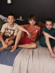 Orange/ Blue/ Neutral Skate Short Pyjamas 3 Pack (3-16yrs) - Image 3 of 8