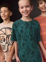 Orange/ Blue/ Neutral Skate Short Pyjamas 3 Pack (3-16yrs) - Image 4 of 8
