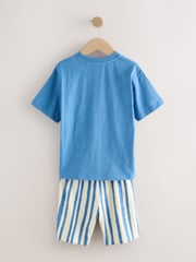 Red/ Blue/ Green Stripes Short Pyjamas 3 Pack (3-16yrs) - Image 5 of 7