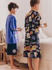 Black/Purple Basketball Short Pyjamas 2 Pack (3-16yrs) - Image 3 of 11