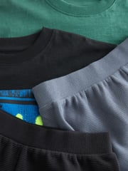 Black/Green Relaxed 100% Cotton Shorts Pyjamas 2 Pack (4-16yrs) - Image 9 of 10