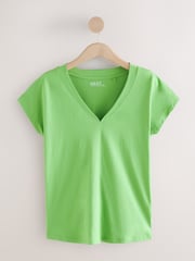 Bontanist Colours V-Neck Cap Sleeve 100% Cotton T-Shirts 5 Pack - Image 4 of 8