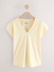 Bontanist Colours V-Neck Cap Sleeve 100% Cotton T-Shirts 5 Pack - Image 5 of 8