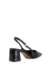 Dune London Black Contact Branded Block Slingback Court Heels - Image 4 of 6