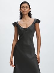 Paige Silk Satin Polka Dot Dress - Image 4 of 6