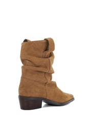 Dune London Cream Prims Slouch Western Boots - Image 4 of 6