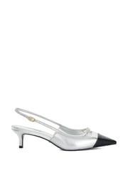 Dune London Silver Capsule Branded Kitten Slingback Shoes - Image 2 of 6