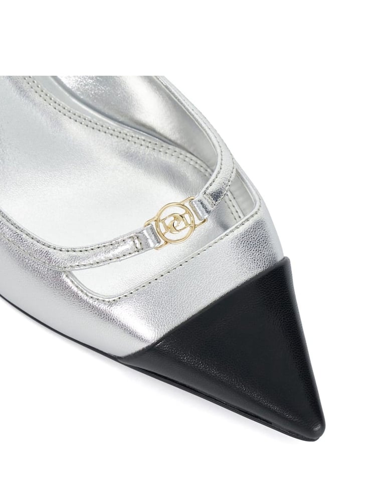 Dune London Silver Capsule Branded Kitten Slingback Shoes - Image 6 of 6