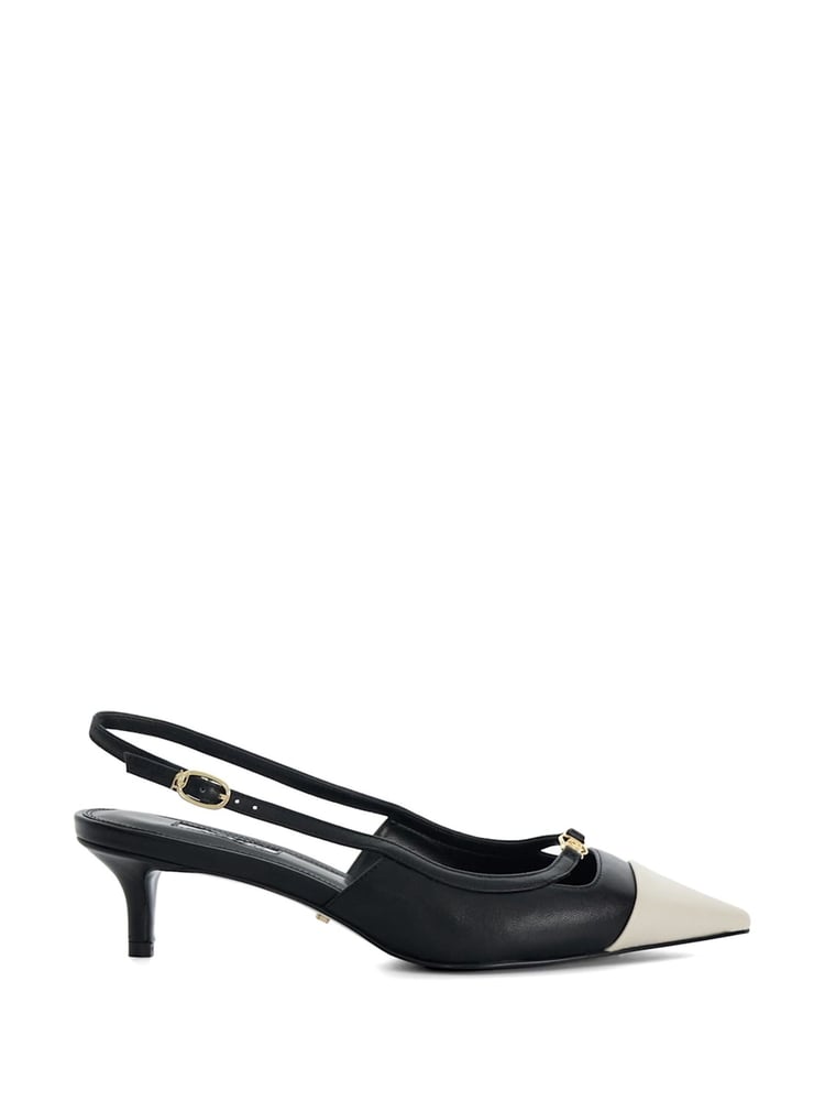Dune London Black Capsule Branded Kitten Slingback Shoes - Image 2 of 6
