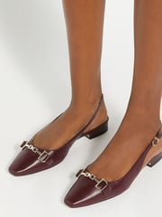 Dune London Black Chrome Hopewell Snaffle Slingback Shoes - Image 1 of 6