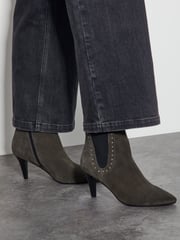 Monsoon Green Oriana Suede Stud Heeled Boots - Image 1 of 4