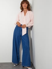 Monsoon Pink Ann Pussybow Embellished Blouse - Image 1 of 4