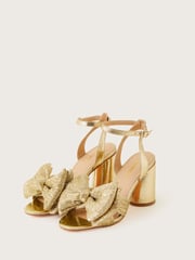 Monsoon Gold Bow Block Heels - Image 4 of 5