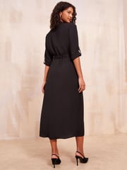 Friends Like These Black Long Sleeve Midi Shirt Dress - Image 3 of 4