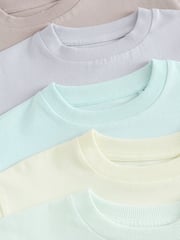 Multi Pastel Short Sleeve T-Shirts 5 Pack (3mths-7yrs) - Image 9 of 10