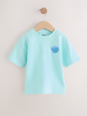 White/Blue Short Sleeve Textured T-Shirts 3 Pack (3mths-7yrs) - Image 4 of 7