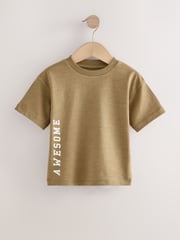 Multi Neutral Slogan Short Sleeve T-Shirts 5 Pack (3mths-7yrs) - Image 3 of 9