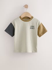 Multi Neutral Slogan Short Sleeve T-Shirts 5 Pack (3mths-7yrs) - Image 6 of 9